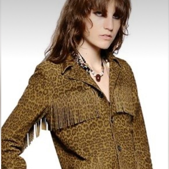 Vintage! Rare! New! ๐St.Laurent Leopard Fringe Curtis Jacket Sz. 38 NWT ๐๐ - Picture 2 of 16